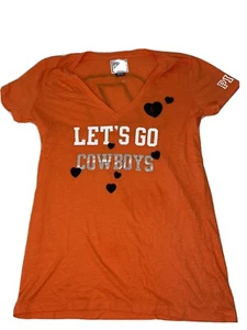 Victorias Secret Pink 5th & Ocean OSU Cowboys Med short sleeve V-neck Orange EUC - Bild 1 von 7