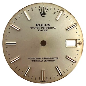 Rolex Oyster Perpetual Date genuino esfera 34 mm plata 15000 15210 - Imagen 1 de 4