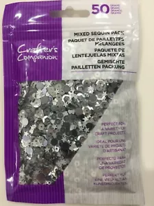 PAQUETE MIXTO DE LENTEJUELAS Crafter's Companion plata nuevo - Imagen 1 de 2