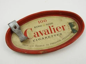 Cavalier King Size Cigarettes Tin Top w/ sliding an opener Can Lid - Picture 1 of 6