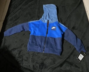 Nike Air Kids Size 3 Full Zip Hoodie 3 Shades Of Blue - Picture 1 of 3