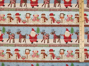 Bundle Up Sampler Santa Reindeer Owl SPX Christmas Fabric 24" Repeat #25599 - Picture 1 of 3