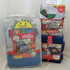 5 pc Pocket Watch Ryan's World Twin Comforter, Sheet, & Plush Blanket Set NIP - Picture 1 of 12