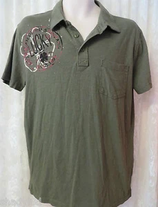 LUCKY BRAND POLO RUGBY Vintage Inspired Green Medium TEE  - Picture 1 of 2
