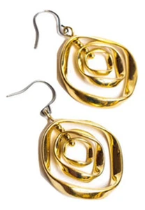 Pendientes perforados Liz Claiborne tono dorado de 1 1/4" nuevos auriculares de acero quirúrgico - Imagen 1 de 2