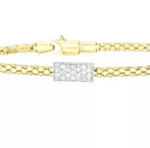 Phillip Gavriel 14k Yellow Gold Popcorn .12 CT Diamond Bar Bracelet 5mm 4.8grams - Picture 1 of 6