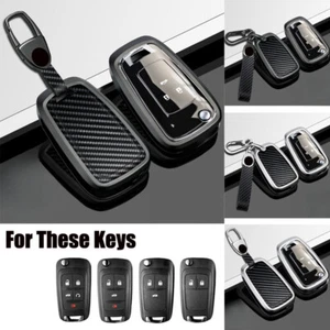 Alloy Carbon Fiber Car Key Case Cover For Chevy Equinox Impala Camaro Cruze SS - Picture 1 of 13