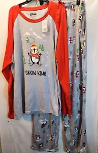 Jammies For Your Families Pajamas Set Mens Sz Large Penguin Long Sleeve Holiday - Picture 1 of 7