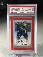 2006 UD Bee Hive Red Facsimile Signature Loui Eriksson Rookie #116 PSA 10 POP 2