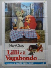 WALT DISNEY - LILLI E IL VAGABONDO - MANIFESTO 2F. ORIGINALE SECONDA EDIZIONE -