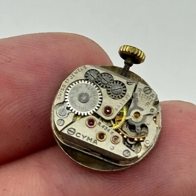 11.6mm Ladies Cyma Tavannes 434K Swiss Manual Wind Watch Movement PARTS SPARES - Image 1 of 4