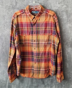 Vintage Polo Ralph Lauren Hemd Herren XL kariert Militär Schulterklappen Brusttaschen - Bild 1 von 14