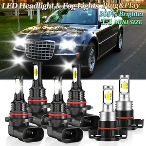 For Chrysler 300 2010 White LED Headlight High Low Beam + Fog Light Bulbs Kit - Picture 1 of 11