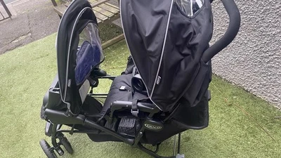 Graco Stadium Duo Tandem Pushchair With Click Connect - Black/Grey - Image 1 of 4