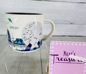 2016 Starbucks YOU ARE HERE COLLECTION DISNEY PARK EPCOT Purple 14oz Ceramic Mug - Picture 1 of 16