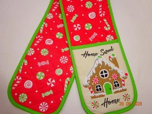 Weihnachts Design Doppel Ofenhandschuhe Home Sweet Home 2025 Neues Design - Bild 1 von 4