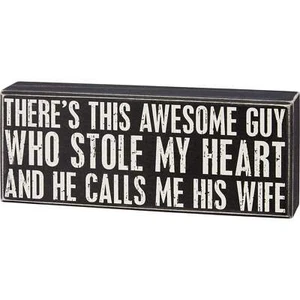Box Sign - Awesome Guy Stole My Heart - Picture 1 of 2