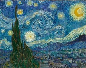La notte stellata di Vincent van Gogh come stampa artistica HIQU su tela - Foto 1 di 2