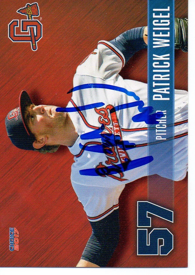 Patrick Weigel 2017 Gwinnett Braves Signed Card - Image 1 of 1