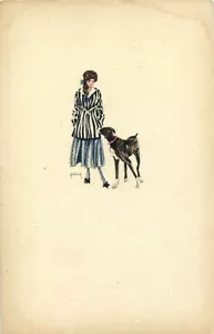 PC CPA PINOCHI, FIRMADO POR ARTISTA, DAMA CON SU PERRO, Postal De Colección (b26636) - Imagen 1 de 2