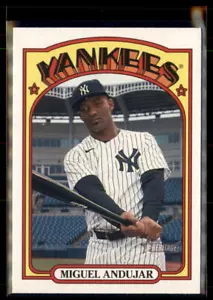 2021 Topps Heritage #72 Miguel Andujar/Michael Wacha Wrong Back - Picture 1 of 2
