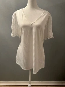 Camicia da donna Bloomchic, top taglia 12 L bianco elegante peso lt casual nuova con etichette donna - Foto 1 di 8