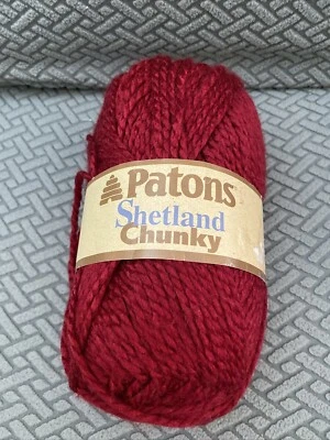 Patons Shetland Grueso Vino Borgoña Mezcla de Lana Lavable a Máquina Hilo Voluminoso Foto 1 de 4