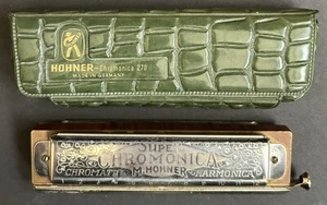 M. Hohner Made In Germany Chromonica 270 Vintage B flat Harmonica In Case - Picture 1 of 11