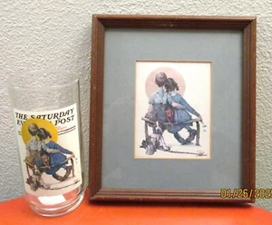 Valentine Bundle The Spooners Picture and Arby's Glass Norman Rockwell - Picture 1 of 12