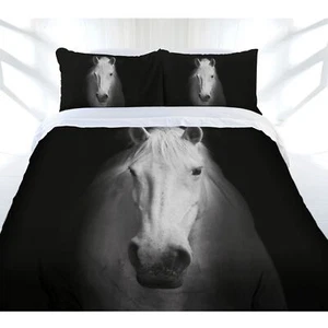 Midnight Horse Quilt Doona Duvet Cover Set by Just Home - SINGLE DOUBLE QUEEN - Picture 1 of 5