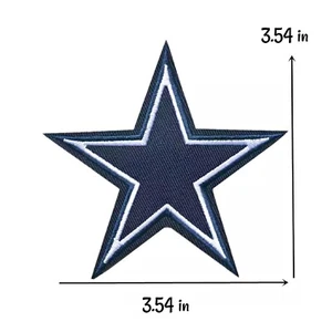 Parche de hierro bordado de los Dallas Cowboys, 3,54 pulgadas x 3,54 en estrella azul, envío gratuito - Imagen 1 de 5