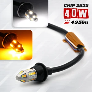 7443 LED Error Free Switchback White-Yellow Type-2 DRL Front Turn Signal Bulbs - Imagen 1 de 8