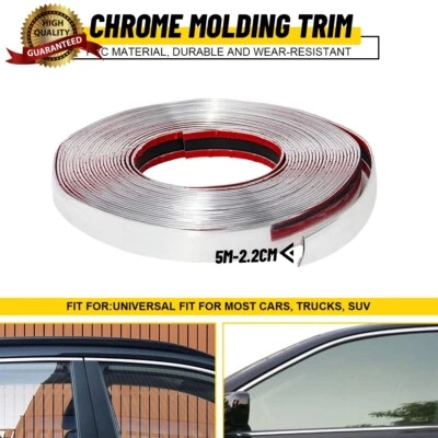 Moldura de moldura cromada Tira de puerta de coche Parachoques Ventana Protector de moldura lateral 2,2 cm Foto 1 de 4