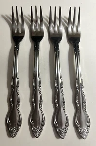 4 Oxford Hall Tally Ho Stainless Steel Cocktail Forks ~ Flatware, Silverware b - Picture 1 of 8