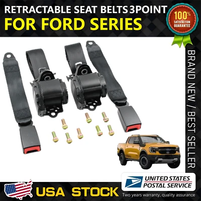 Brand-new 2 Set Retractable Car Seat Belt 3 Point For Ford F-250 1998-1999 USA - Изображение 1 из 4