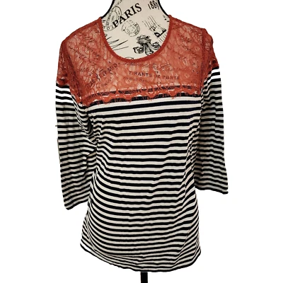 FENN WRIGHT MANSON black striped blouse- size L - Image 1 of 4