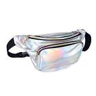 Fanny Packs For Women Holographic Bags Rave Pvc Waterproof Reflective Belt Ba...