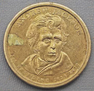 Moneda de dólar presidencial 2008-P Andrew Jackson - sin limpiar - posición de error A - Imagen 1 de 2