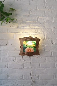 Joline EL-HAI Bella Luz Studio Luminette Dragonfly Pink Lotus Copper Sconce - Picture 1 of 21