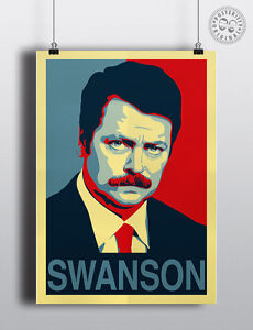 RON SWANSON - Parks & Recreatio Hope Poster Shepard Fairey style by Posteritty