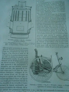 Voitures à Vapeur Gravure Print 1893 - Foto 1 di 1