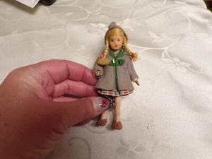 Miniature Dollhouse Doll Girl with Blonde Braids - Picture 1 of 4