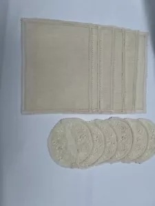 Irish Linen Stores Established 1910 Beige Linen placemat & glass coaster Set - Picture 1 of 4