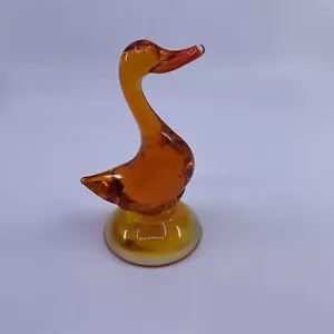 Wikingerglas #1316 Persimone/Orange Ente Figur 5 Zoll hoch - Bild 1 von 6