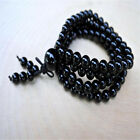 6Mm Natural Black Onyx 108 Beads Handmade Tassel Necklace Spiritua Retro Prayer