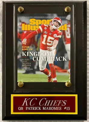 PATRICK MAHOMES JEFES DE CIUDAD DE KANSAS - PLACA FOTOGRÁFICA PARA TU HOMBRE DECORACIÓN DE PARED CUEVA Foto 1 de 4