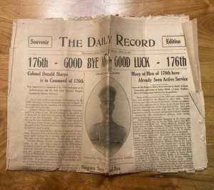 ORIGINAL WW1 CANADA CEF 176th BATTALION CEF NIAGARA FALLS NEWSPAPER APRIL 1917 - Bild 1 von 6