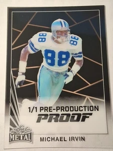 Hoja de metal 2024 - Michael Irvin - 1/1 prueba de preproducción - acetato negro - Imagen 1 de 2