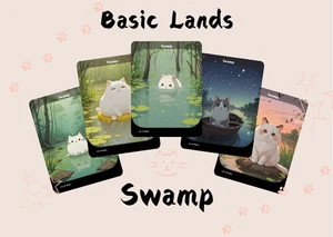 5 Swamp Basic Land Set, Cute Proxy - Picture 1 of 5