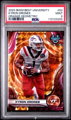 Kyron Drones 2024 Bowman Best University #52 Orange Geometric /25 PSA 9 - Image 1 of 2